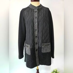LINEA DOMANI Ltd collection quilted black jacket with wool bottom.Size  12